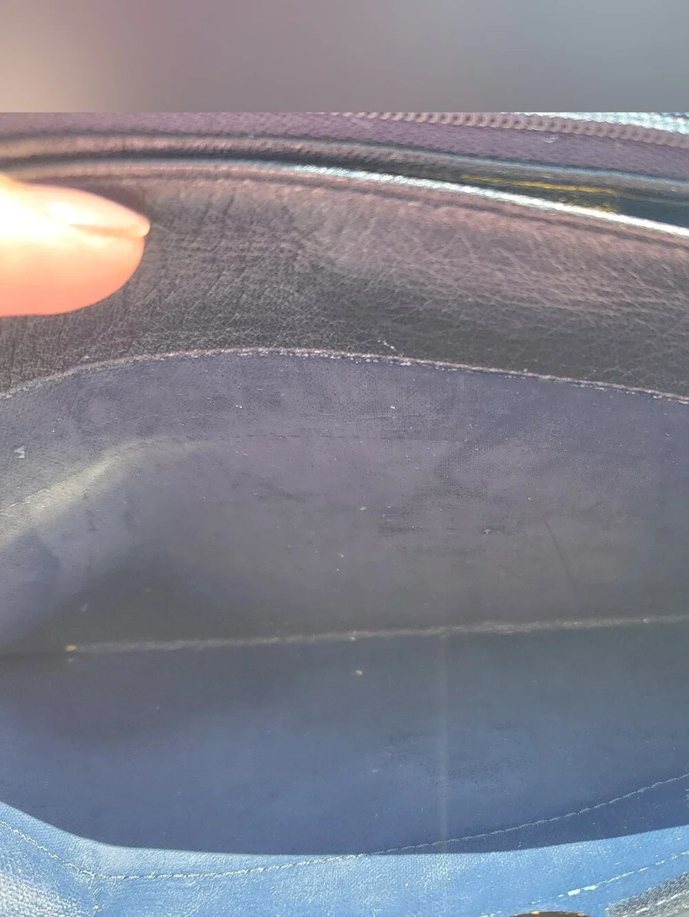 Dior Navy Blue Leather Clutch with Gold Logo